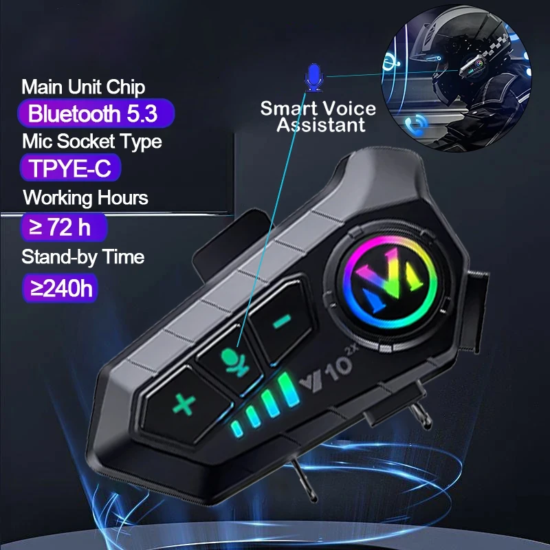Interfono Bluetooth V10 2X per - Full Face Motorcycle Helmet With Bluetooth recensione e prezzo